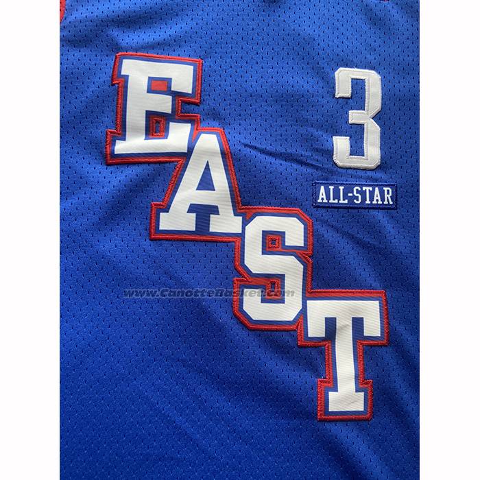 Maglia All Star 2024 Eastern Conference Allen Iverson No 3 Blu